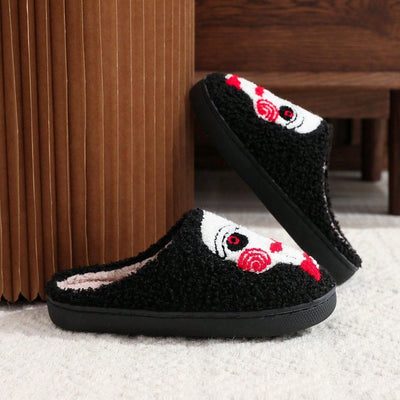 Joker Face Plush Slippers: Spooky Comfort for Halloween at Home