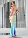 Ultimate Elegance: Ombre Draped Collar Mermaid Hem Cami Dress