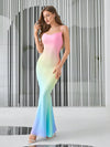 Mermaid Dreams: Ombre Draped Collar Cami Dress