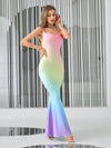 Ultimate Elegance: Ombre Draped Collar Mermaid Hem Cami Dress