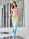 Ultimate Elegance: Ombre Draped Collar Mermaid Hem Cami Dress