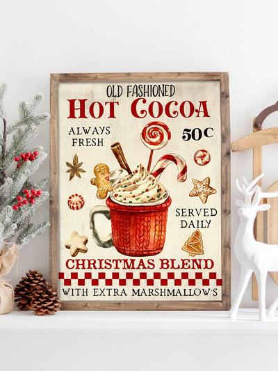 Celebrate the Season with this Christmas Hot Cocoa Decorative Poster - Kitchen Wall Art Decor