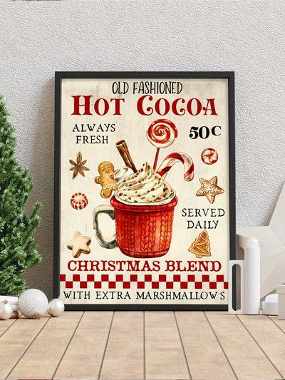 Celebrate the Season with this Christmas Hot Cocoa Decorative Poster - Kitchen Wall Art Decor