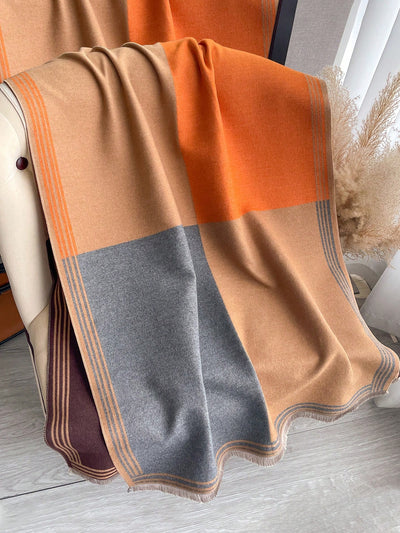 Fashionable Faux Cashmere Patchwork Shawl: Stay Warm and Stylish This Winter