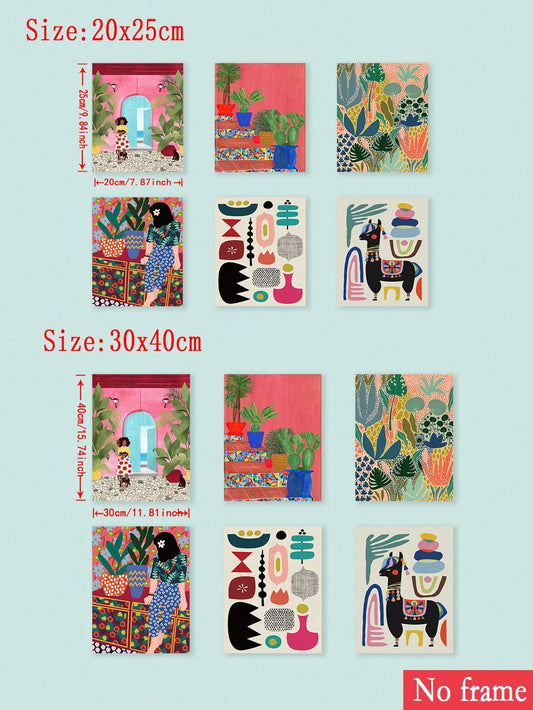 Vibrant Visions: 6-Piece Abstract Colorful Illustration Poster Set