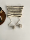 Fuzzy Striped Rabbit Ear Winter Hat - Cozy Autumn Beanie for Women and Men