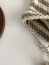 Fuzzy Striped Rabbit Ear Winter Hat - Cozy Autumn Beanie for Women and Men