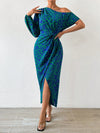 Chic Leopard Print Twist Front Asymmetrical Neck Dress - Effortless Elegance for Any Occasion