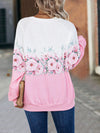 Pink Floral Print Drop Shoulder Sweatshirt: A Cozy Chic Addition to Your Wardrobe