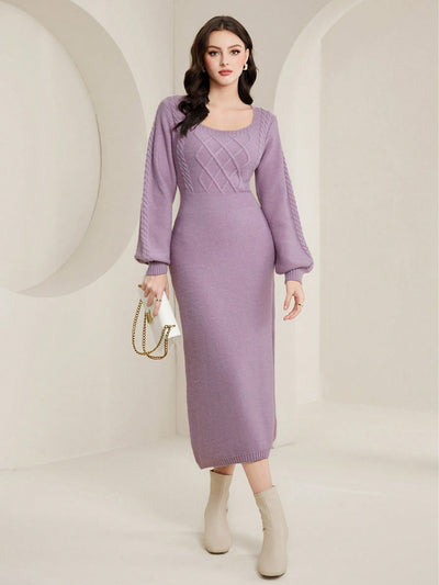 Luxe Lantern Sleeve Sweater Dress: A Chic Winter Essential