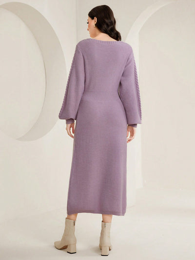 Luxe Lantern Sleeve Sweater Dress: A Chic Winter Essential