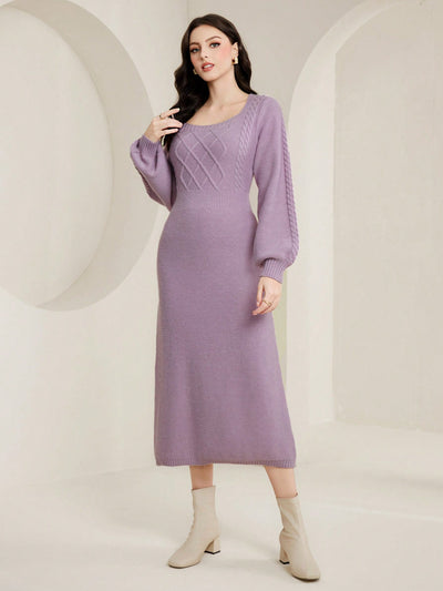 Luxe Lantern Sleeve Sweater Dress: A Chic Winter Essential