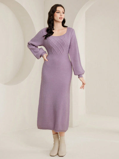 Luxe Lantern Sleeve Sweater Dress: A Chic Winter Essential