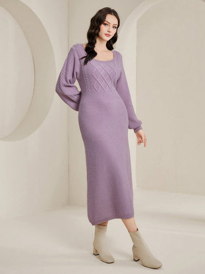 Luxe Lantern Sleeve Sweater Dress: A Chic Winter Essential