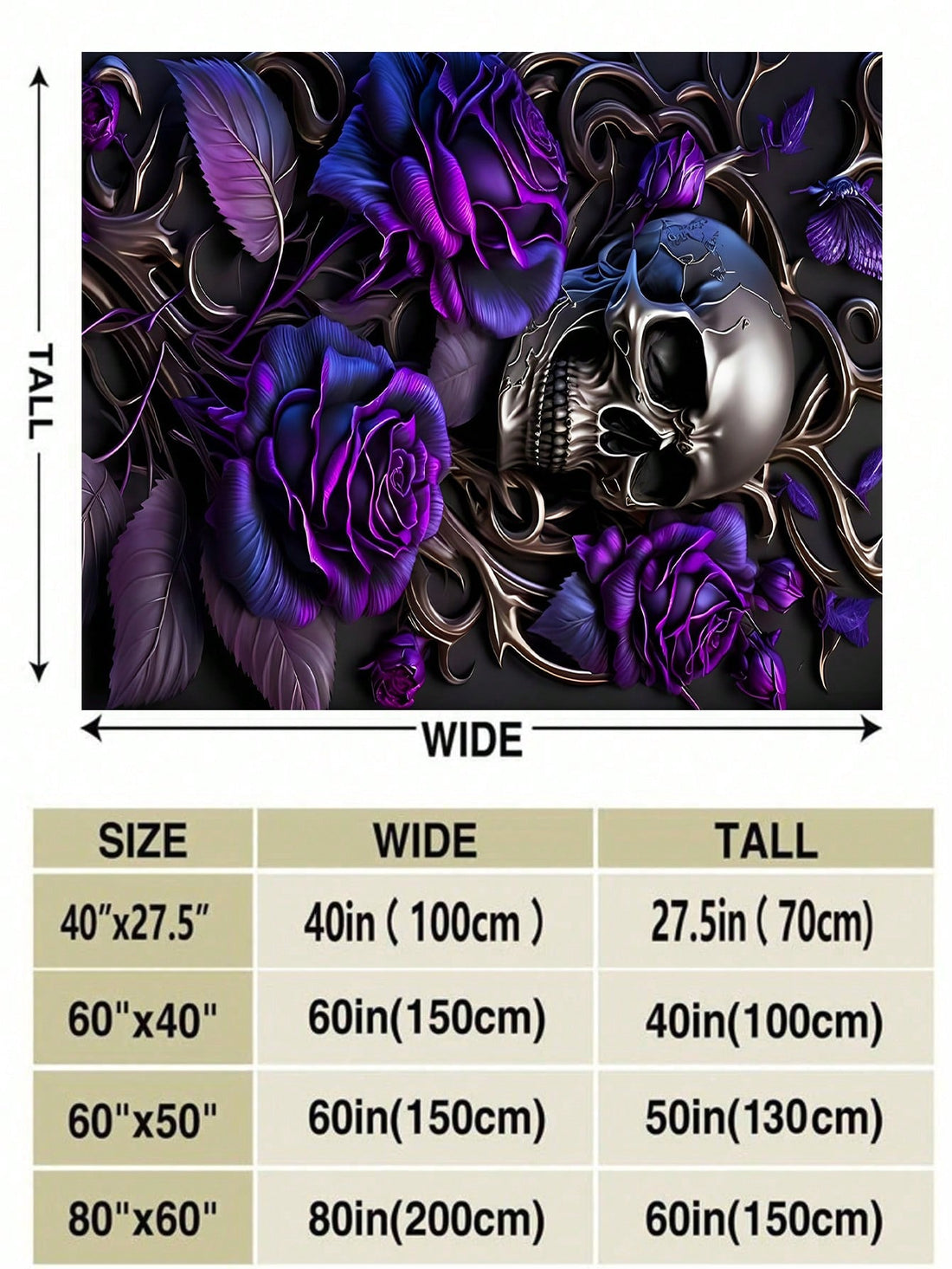 This Cozy Skull Printed Fleece Blanket is the perfect addition to your home decor. Made with soft and lightweight fleece, it is suitable for all seasons and occasions. The unique skull print adds a touch of style to any room. Stay warm and cozy while adding a touch of personality to your home.