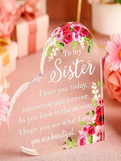 Love and Blessings: Transparent Acrylic Signboard for Sister's Birthday