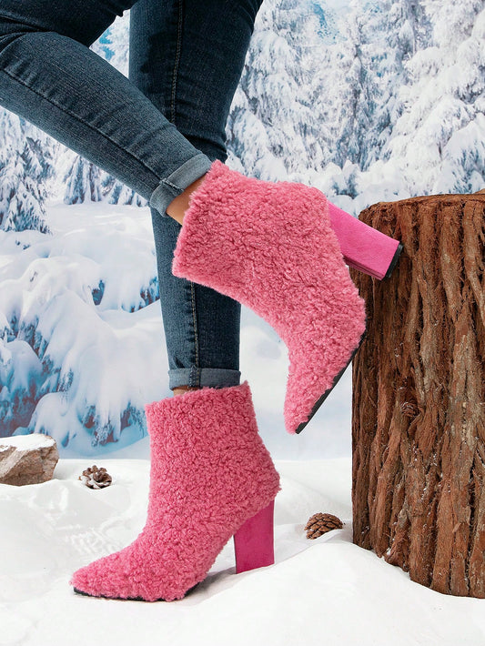 Elegant Women's High Heel Imitation Leather Boots: Stay Stylish and Warm this Autumn/Winter