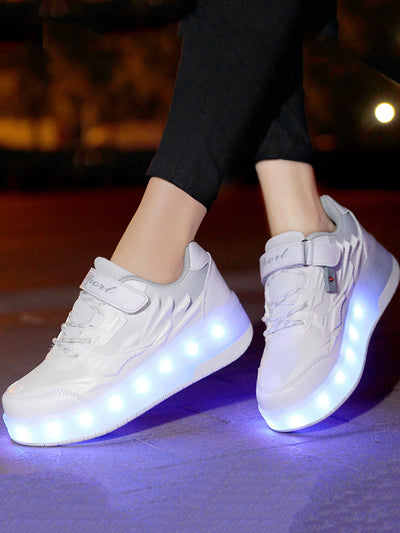 Roller Skates Ice Skates Outdoor Wheel Shoes: Stylish and Versatile USB Rechargeable Shoes