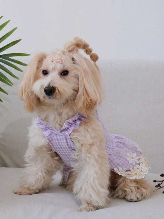 Pretty in Pink Plaid: Princess Style Pet Vest Dress