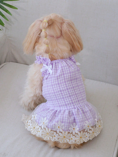 Get your furry companion ready for any occasion with our Pretty in Pink Plaid Pet Vest Dress. Made with a stylish princess style design, this dress is perfect for adding a touch of elegance to your pet's wardrobe. With a soft and comfortable fit, your pet will love wearing this dress while turning heads wherever they go.