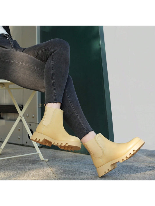 Elevate your spring footwear game with our stylish slip-on Chelsea combat booties. Designed for both fashion and function, these boots offer easy slip-on access and a classic combat style. Perfect for any spring outfit, they are sure to make a statement wherever you go. Upgrade your wardrobe today!