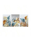 Golden Delight 3-Piece Butterfly Leaves Wall Art Set for a Stylish Living Room