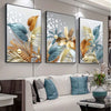 Golden Delight 3-Piece Butterfly Leaves Wall Art Set for a Stylish Living Room