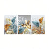 Golden Delight 3-Piece Butterfly Leaves Wall Art Set for a Stylish Living Room