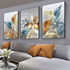 Golden Delight 3-Piece Butterfly Leaves Wall Art Set for a Stylish Living Room