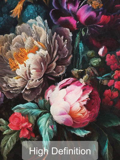 Vintage Floral Botanical Art Poster Set - Retro Peony Flower Canvas Painting Print for Modern Home Decor