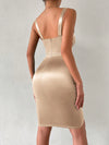 Turn heads in our Tulip Hem Satin Cami Dress for Banquets and Parties