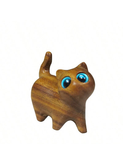 Handcrafted Green Sandalwood Standing Cat Figurine: The Perfect Gift for Pet Lovers