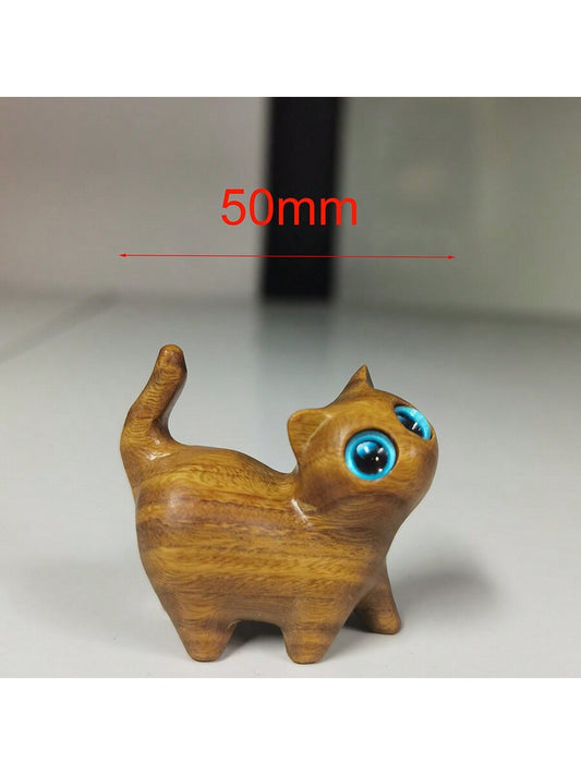 Handcrafted Green Sandalwood Standing Cat Figurine: The Perfect Gift for Pet Lovers