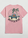 Chill Vibes Only: Men’s Cotton Slogan Palm Tree Print Tee