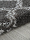 Nordic Wave Silk Wool Blend Rug: Elegant Diamond Square Design for Multiple Rooms