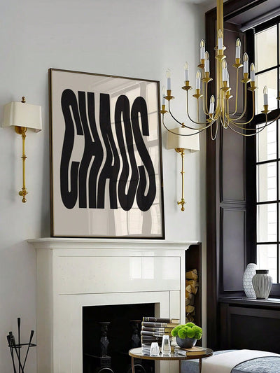 Chaos Life Quote Retro Canvas Prints - Funky Wall Art for Home Decor