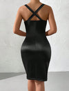 Ravishing Ruched Mini Dress with Plunging Neckline