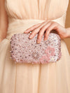 Elegance Redefined: Belle Luxury Flower Pattern Glitter Clutch Bag