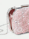 Elegance Redefined: Belle Luxury Flower Pattern Glitter Clutch Bag