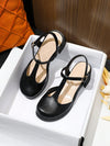 Step into Summer: High Heel Chunky Leather Shoes with Anti-Slip Platform