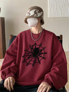 Spider Web Chic: Men's Pullover with Drop Shoulder Design