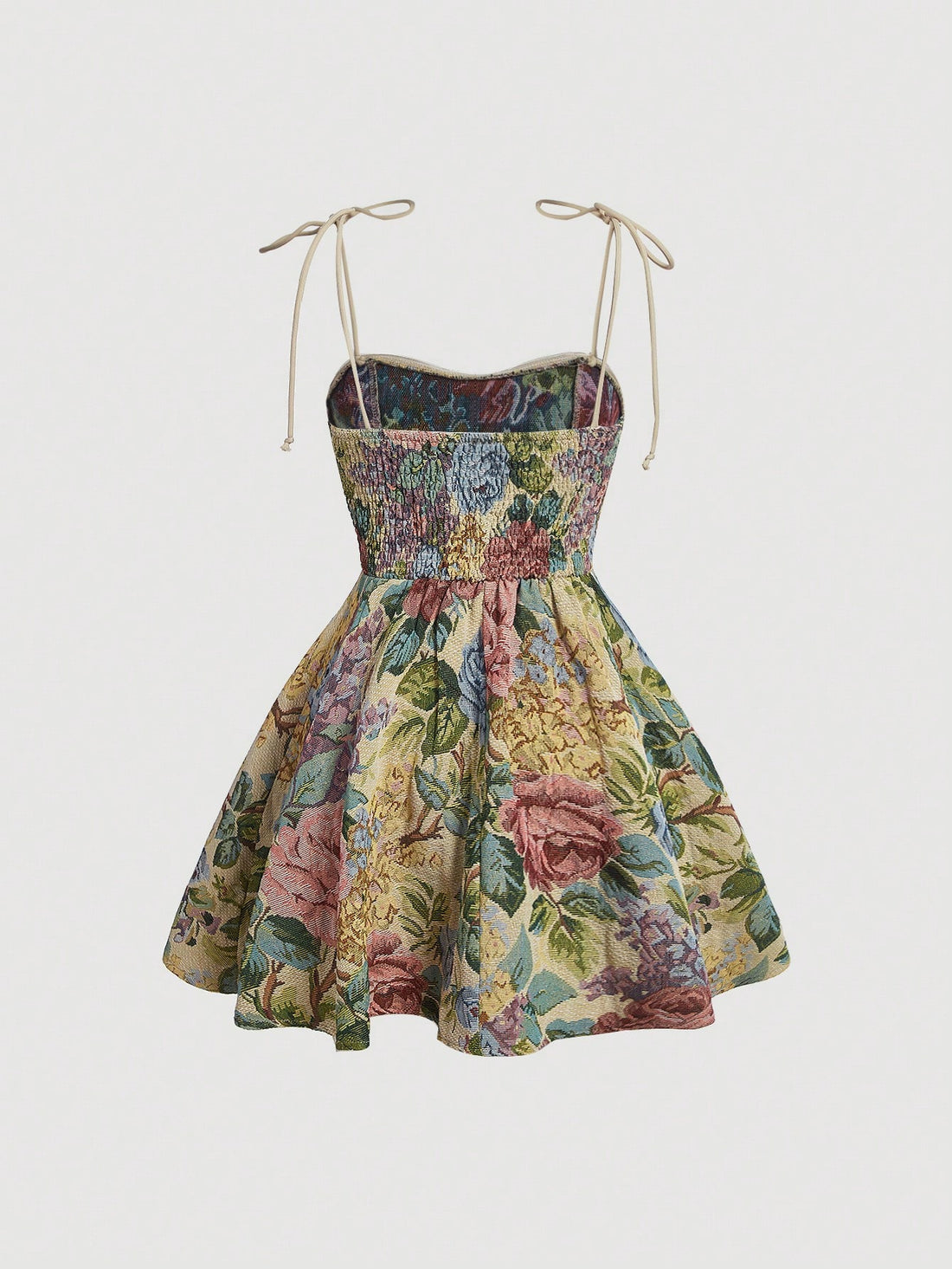Step into summer with this playful floral print tie-shoulder cami dress. Its delicate tie-shoulder straps add a flirty touch, while the vibrant floral pattern brings effortless elegance to your warm-weather wardrobe. Perfect for sunny days and breezy evenings, this dress combines comfort and style for a look that’s both fun and fabulous.