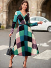 Chic and Classy: Women's Contrasting Half-Pleated Dress