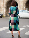 Chic and Classy: Women's Contrasting Half-Pleated Dress