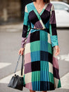 Chic and Classy: Women's Contrasting Half-Pleated Dress