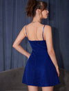 Shimmering in Style: Zipper Back Glitter Cami Dress