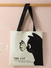 Feline Fashion: Cat Pattern Linen Shoulder Tote Bag