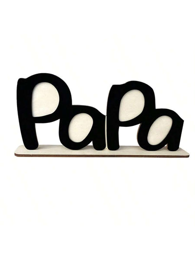 Dad's Pride: Wooden Alphabet Shaped Photo Frame - Perfect Father's Day Gift!