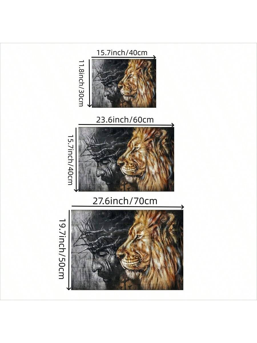 Unleash the power of boldness and inspiration in your home with this Bold Canvas Print featuring Jesus and a fierce lion in a graffiti-inspired design. Perfect for adding a touch of edginess to your decor, this print is sure to make a statement and inspire all who see it.