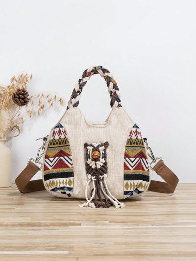 Elevate your fashion game with our Bohemian Owl: Handmade Woven Crossbody Shoulder Handbag. Expertly crafted with intricate woven details, this bag exudes a bohemian charm that will make a statement. With a spacious design and comfortable shoulder strap, it offers both style and functionality. Perfect for any unique and trendy outfit.